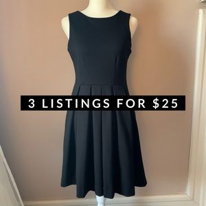 3 for $25 Little black dress with pleats - size xs
